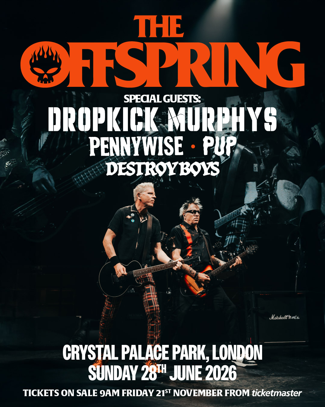 THE OFFSPRING, DROPKICK MURPHYS, PENNYWISE, PUP AND DESTROY BOYS IN LONDON!