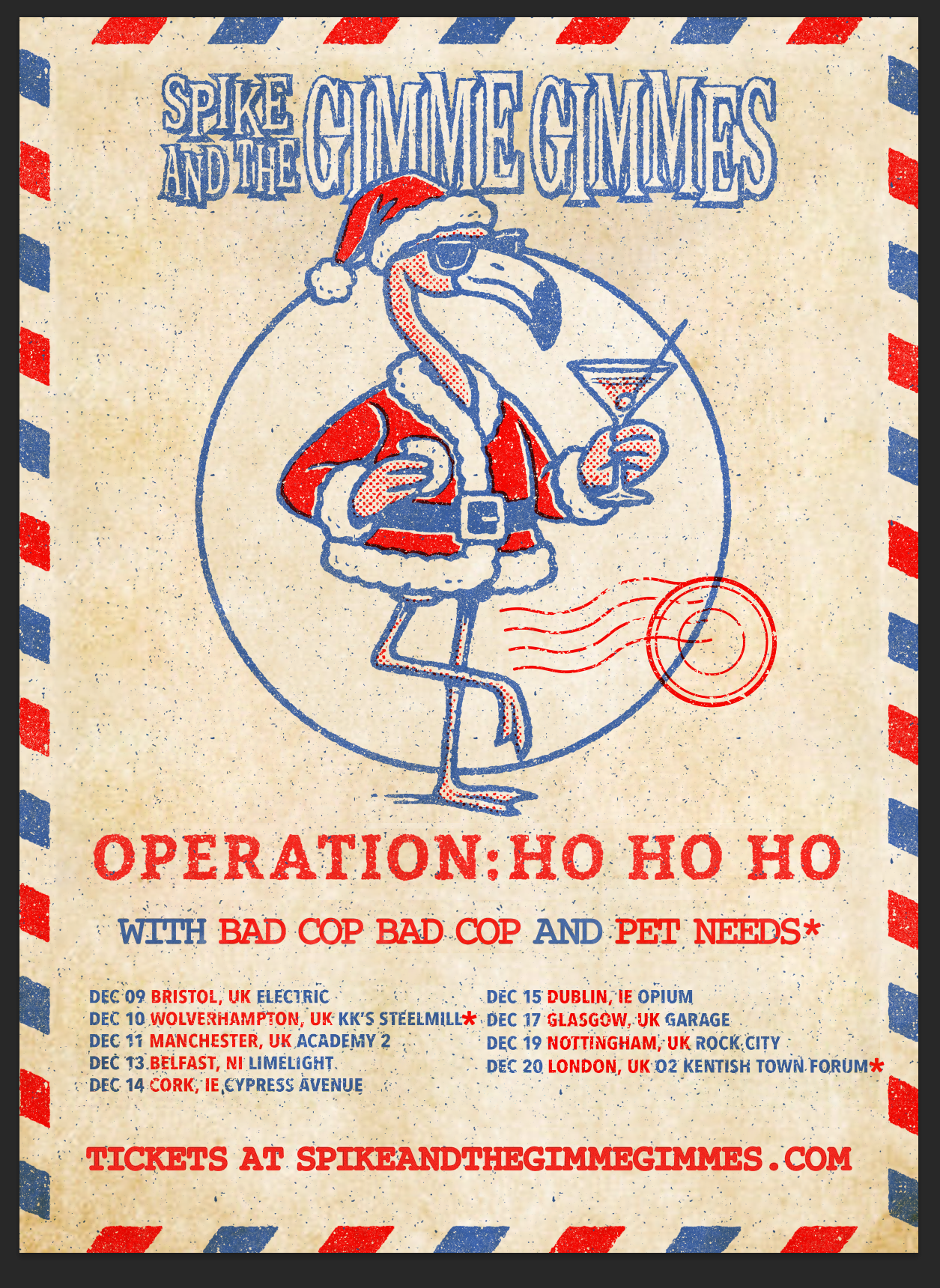 HO HO HO! BAD COP BADCOP SUPPORTING SPIKE AND THE GIMME GIMMES ON THEIR UK/IRE RUN
